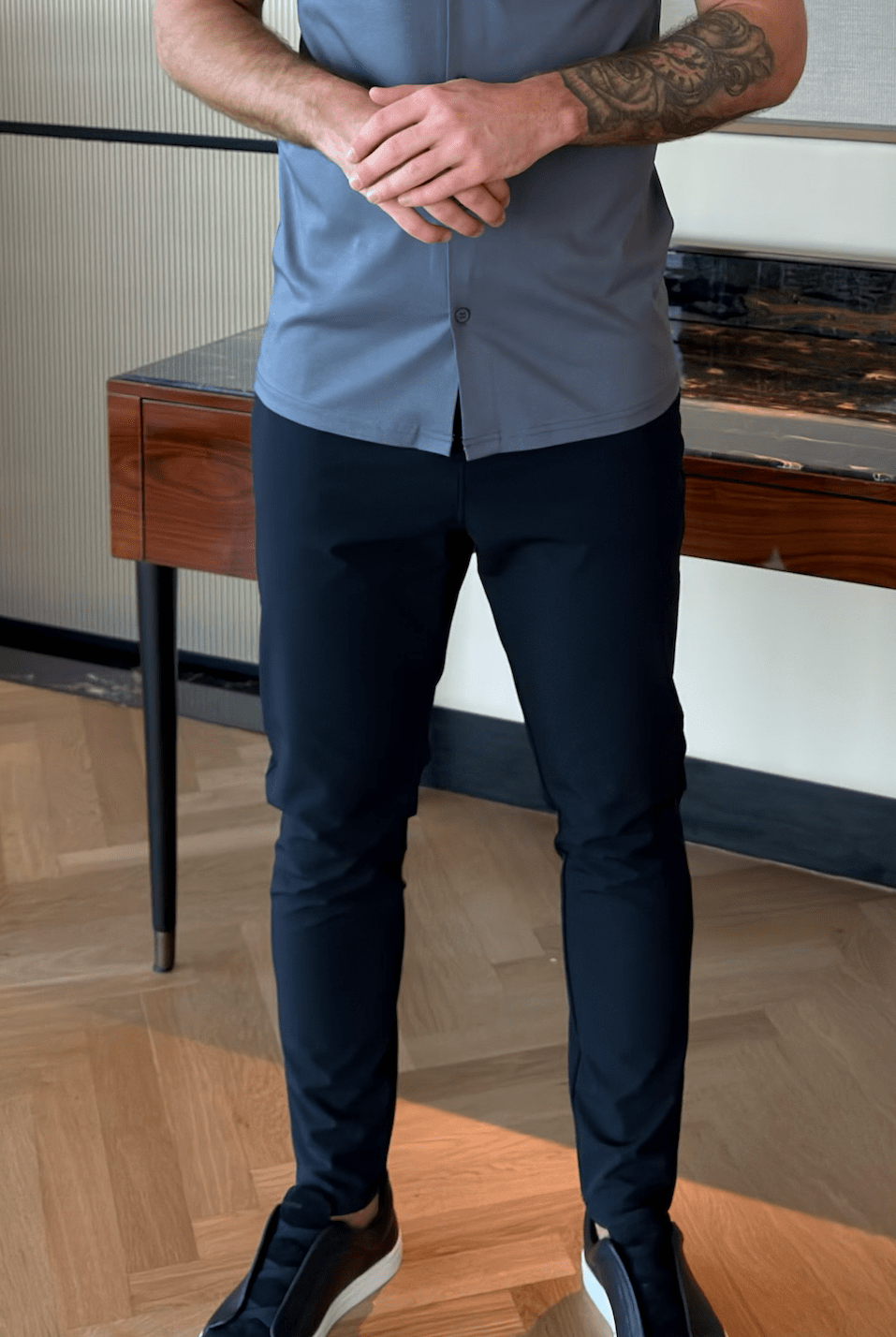 5 Pocket Commuter Trouser - Navy - Vincentius