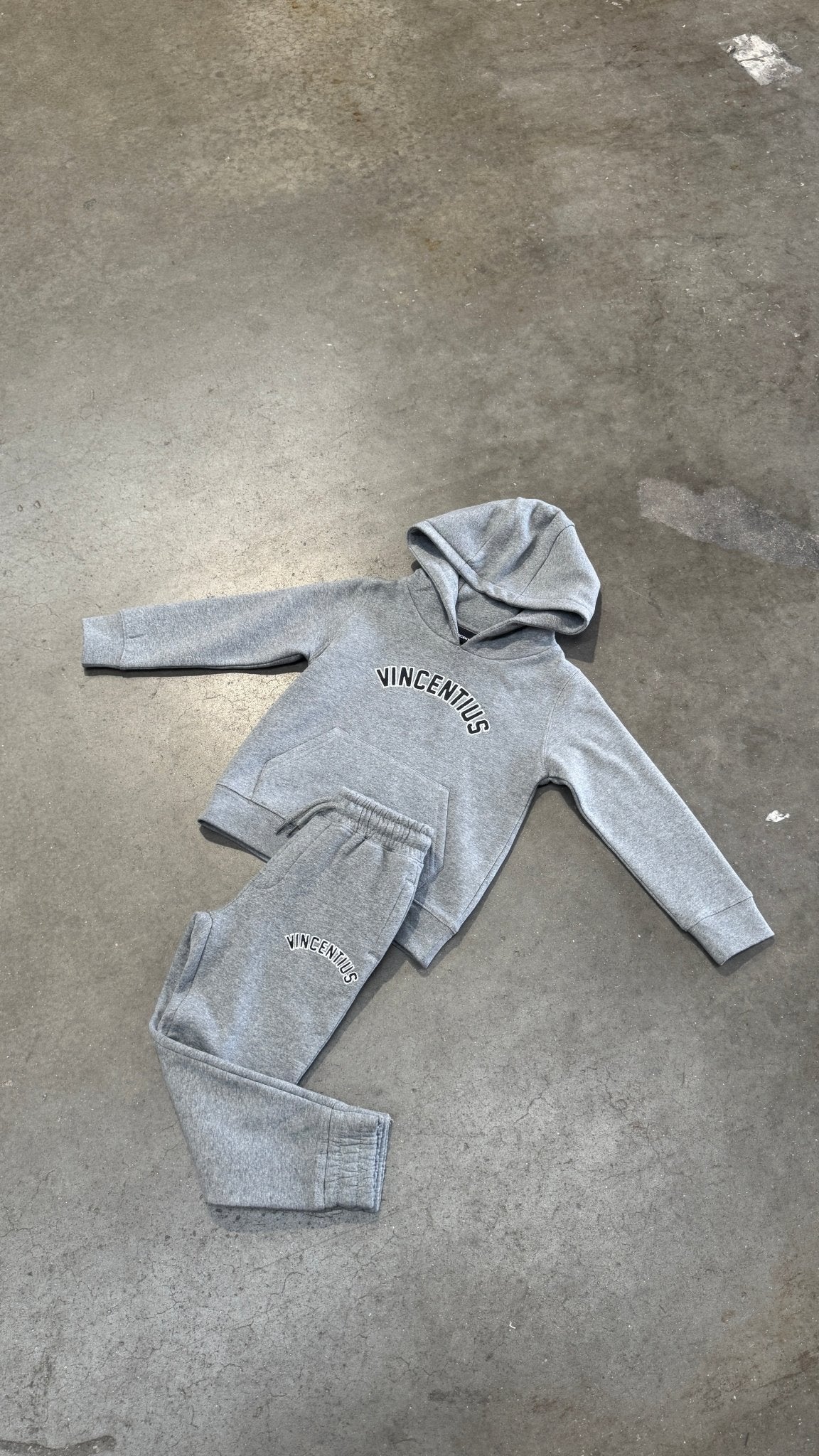 Boys Applique Tracksuit - Grey Marl - Vincentius