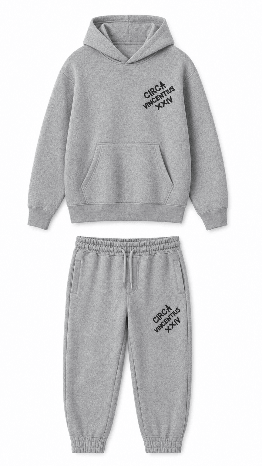 Boys Circa XX1V Tracksuit - Grey Marl - Vincentius