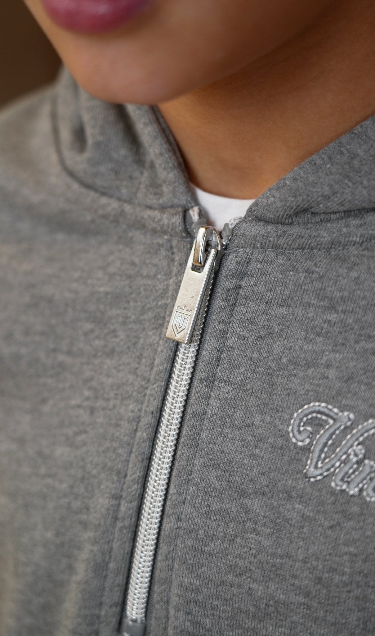 Boy's Loopback Script 1/4 Zip Tracksuit - Grey Marl - Vincentius