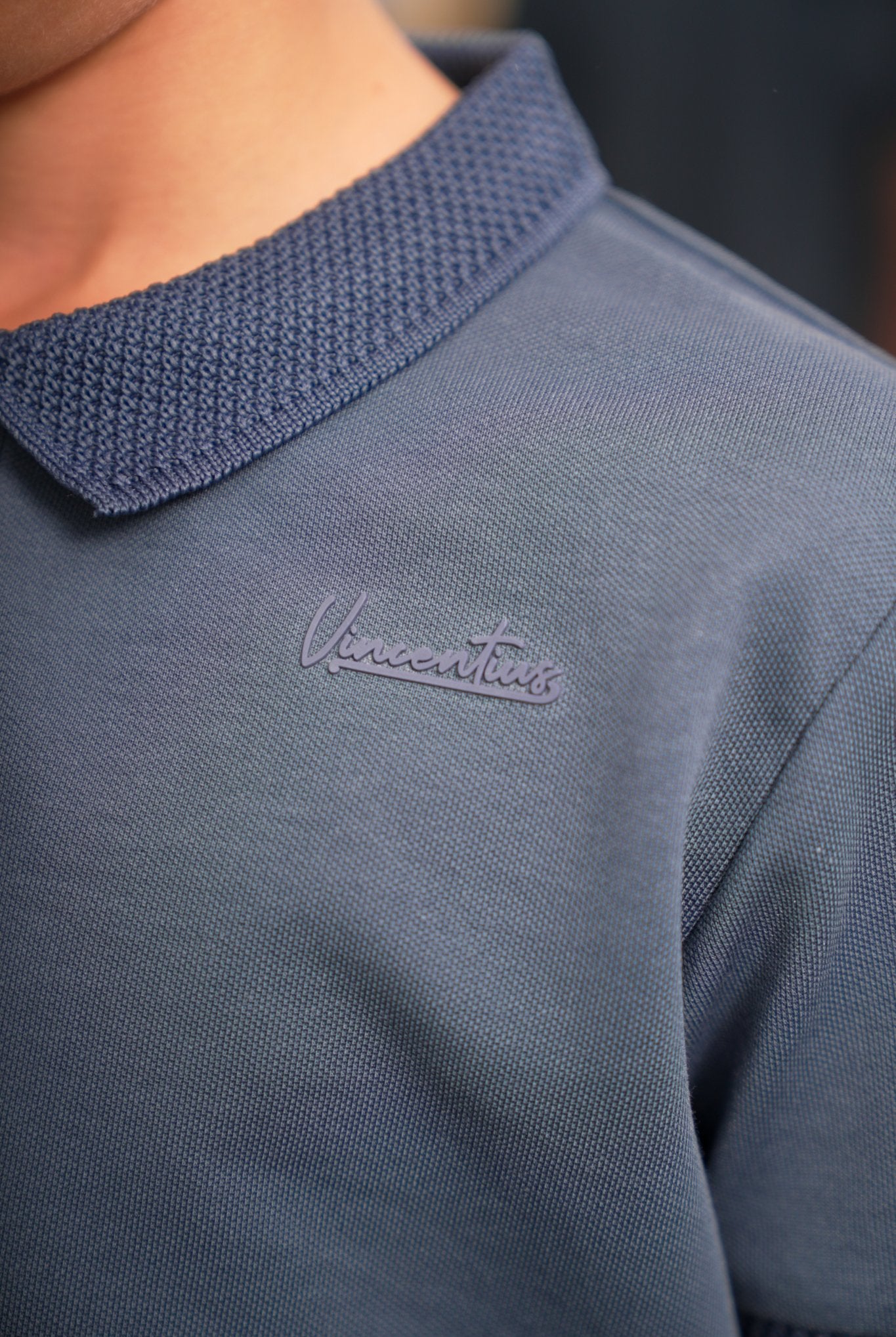 Boys Luxury Pique Logo Polo - Air Force - Vincentius
