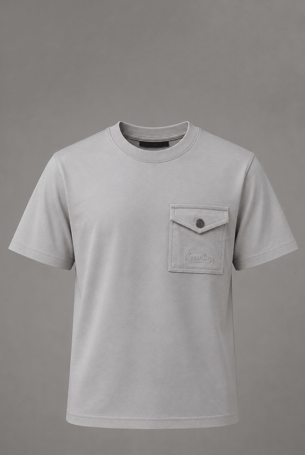 Boy's Luxury Pocket Logo T-Shirt - Ice Grey - Vincentius