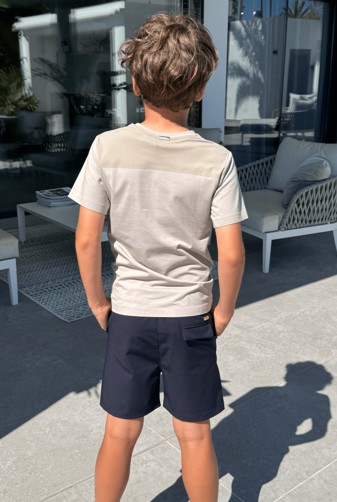 Boy's Luxury Vertex T-Shirt - Sand - Vincentius