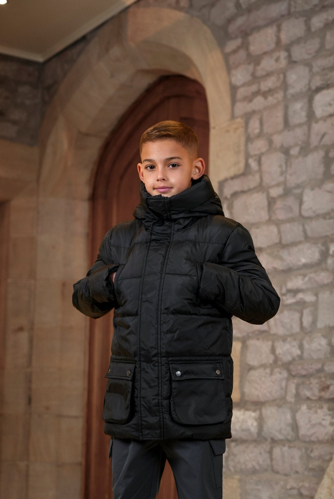 Boy's Premium Short Puffer - Black - Vincentius