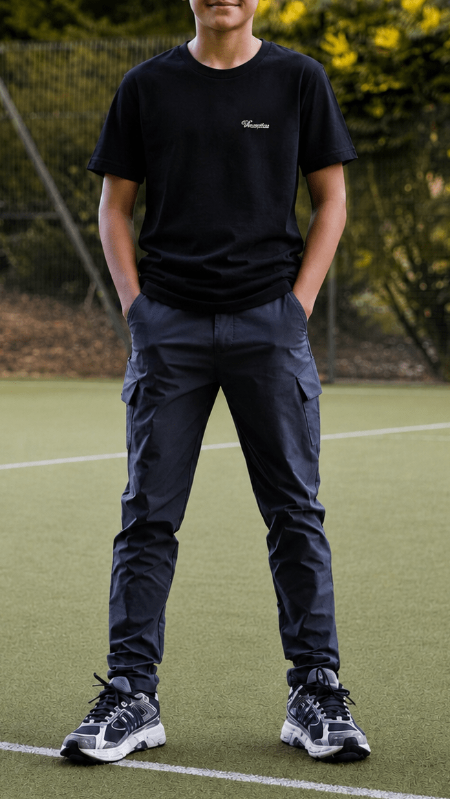 Boys Script T-Shirt - Black - Vincentius
