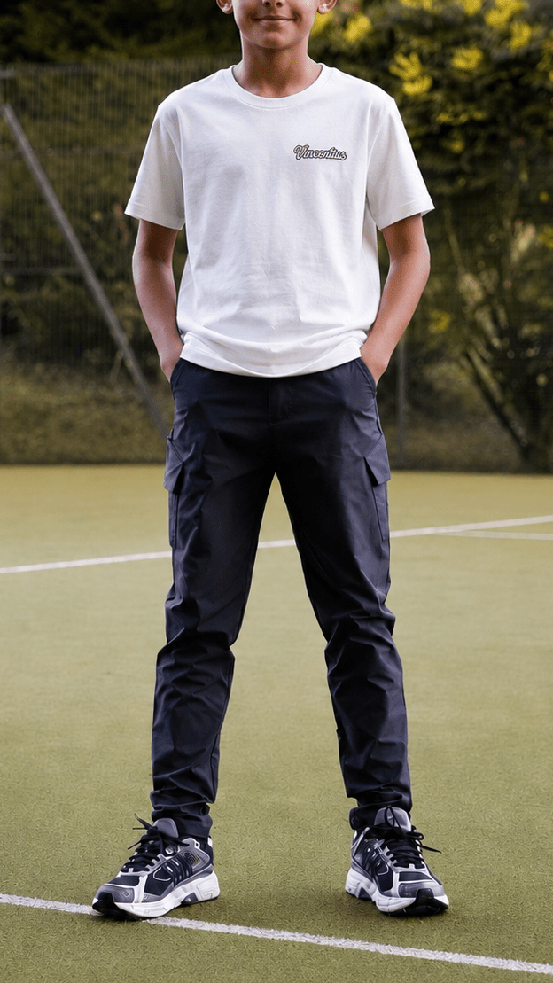 Boys Script T-Shirt - White - Vincentius
