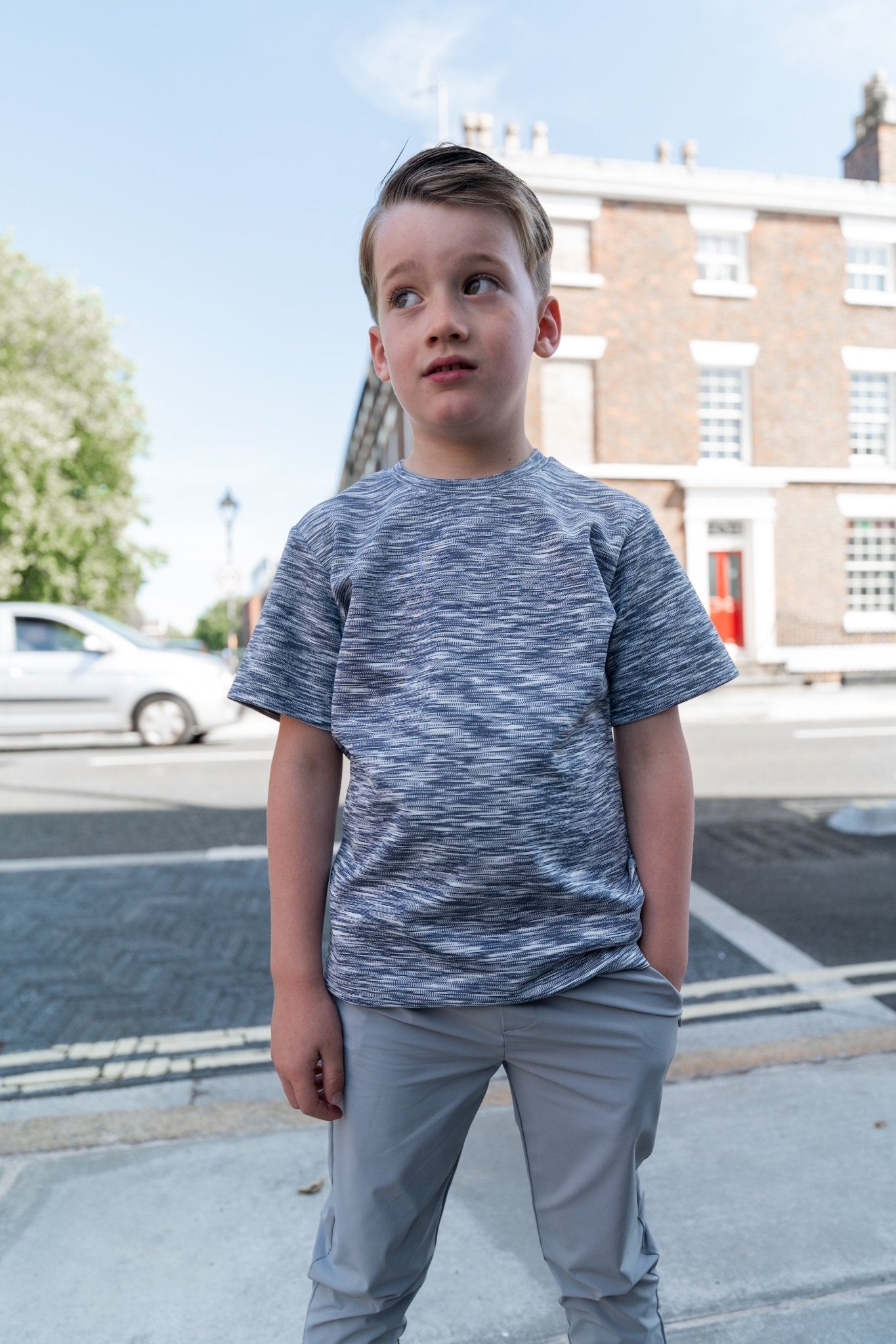 Boys Space Dye V2 Navy T Shirt - Vincentius
