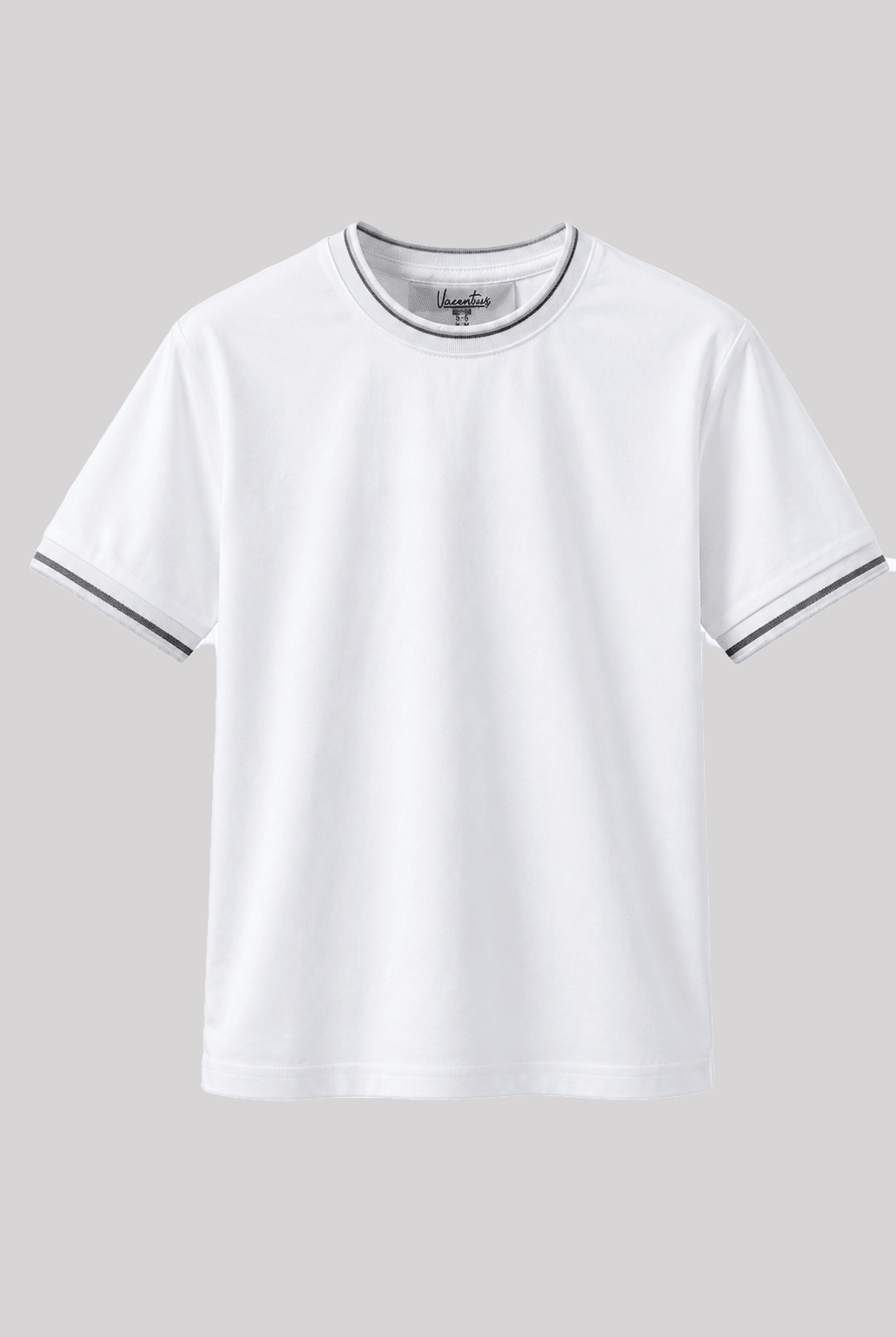 Boy's Striped Cuff T-Shirt - White - Vincentius