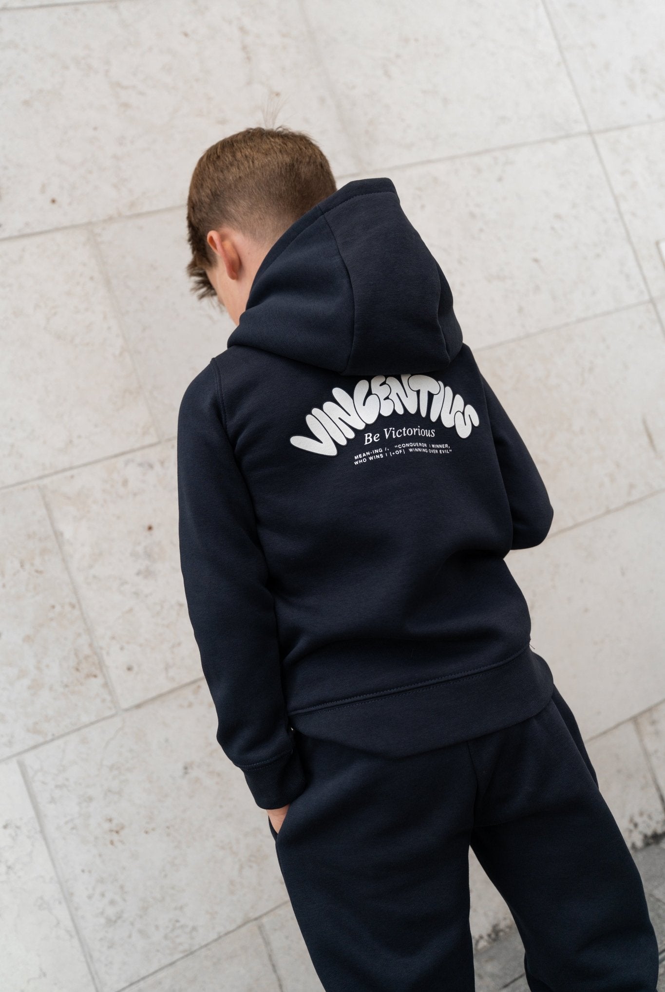 Boy's Subway Graffiti Tracksuit - Navy - Vincentius