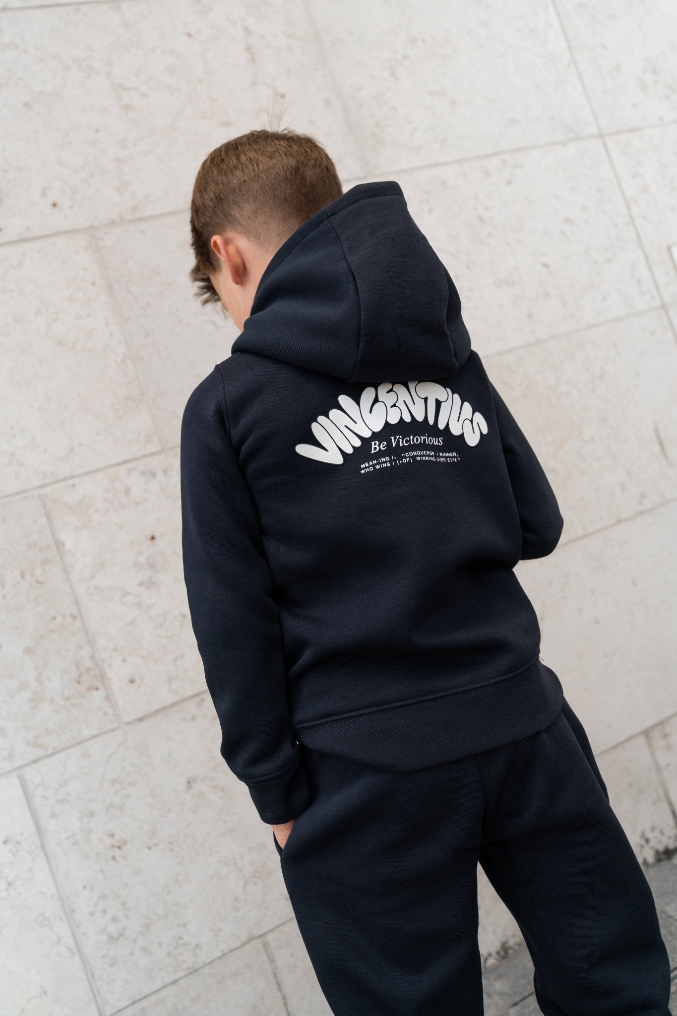 Boy's Subway Graffiti Tracksuit - Navy - Vincentius