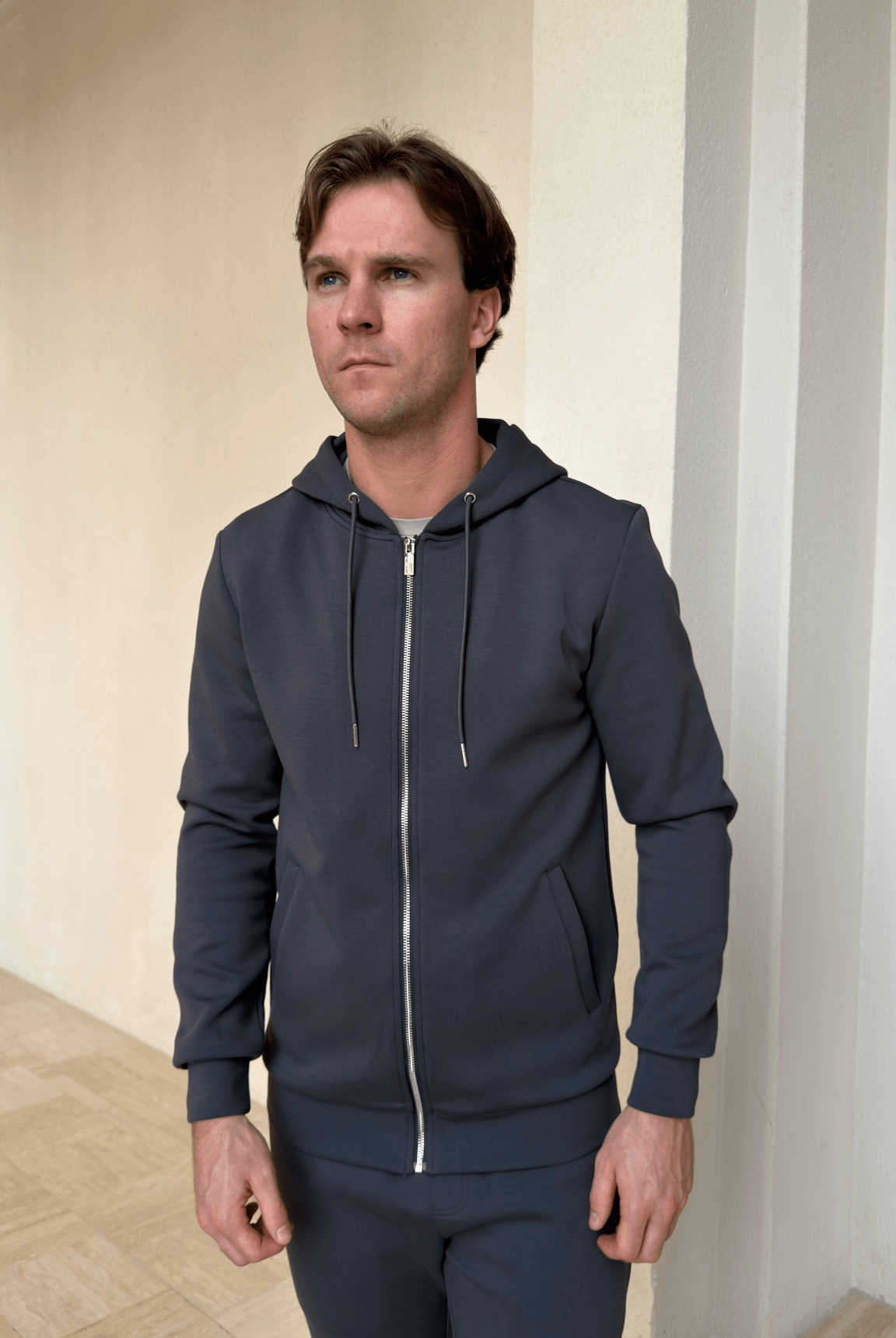 Commuter Zip Through Hoodie - Graphite - Vincentius