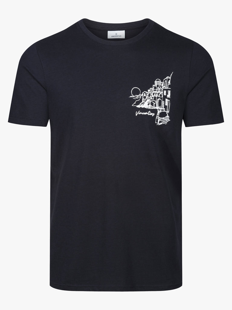 Luxe Resort Santorini T-Shirt - Navy - Vincentius