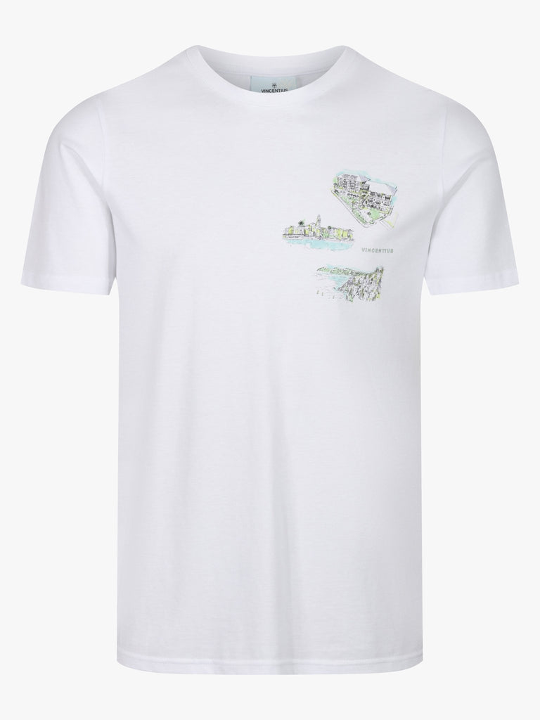 Luxe Resort Water Colour T-Shirt - White - Vincentius