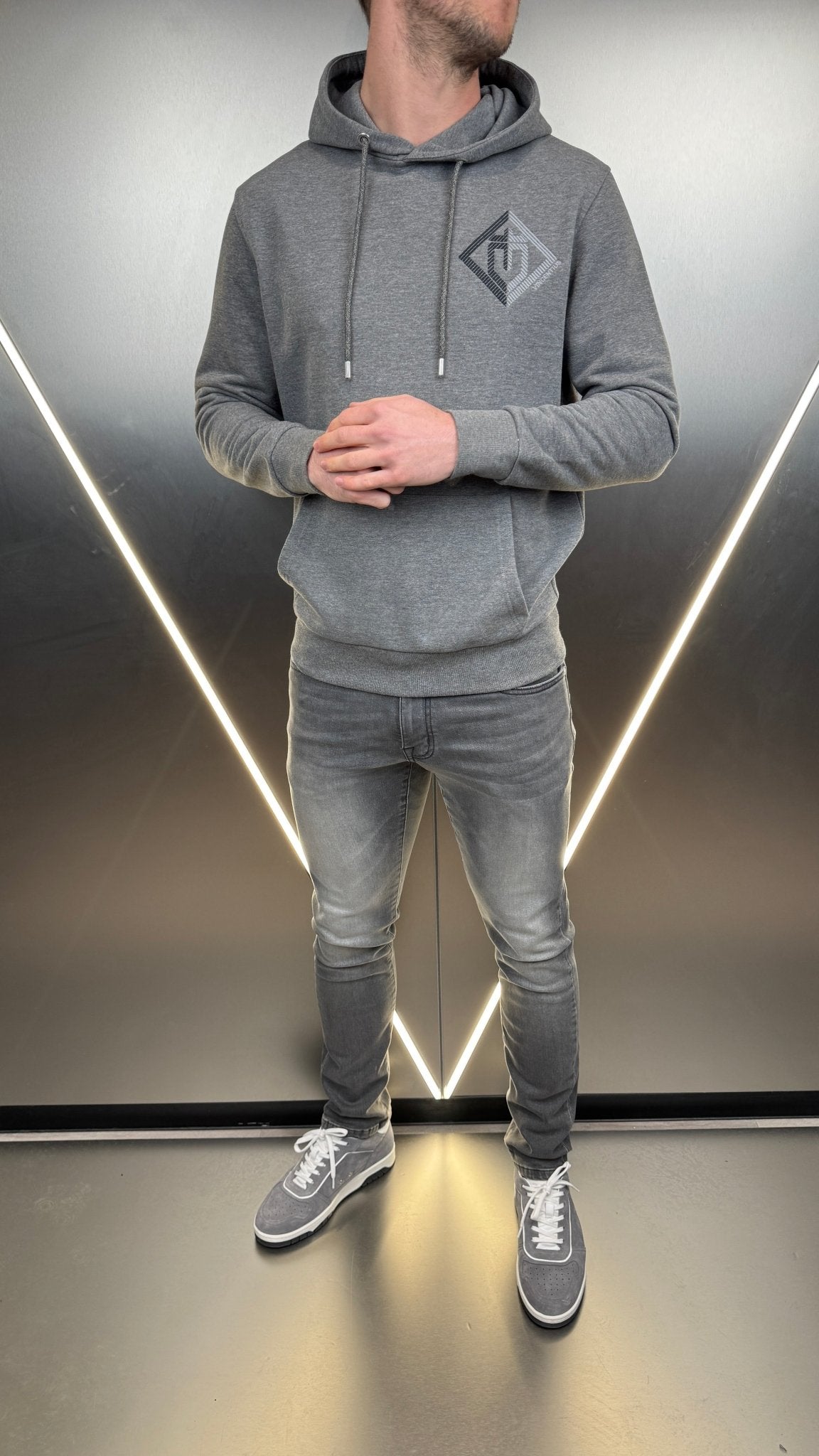Luxury Double Crest Hoodie - Grey Marl - Vincentius