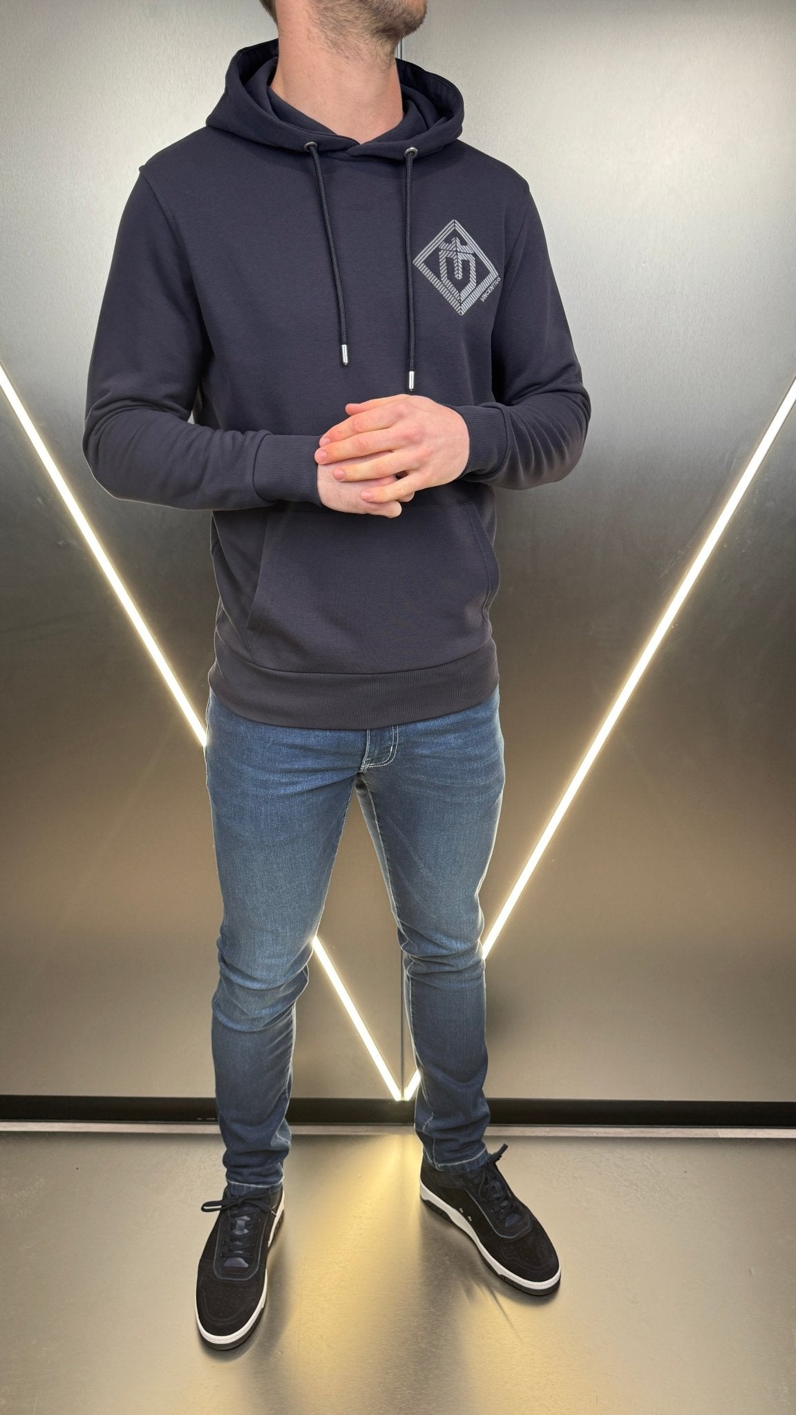 Luxury Double Crest Hoodie - Navy - Vincentius