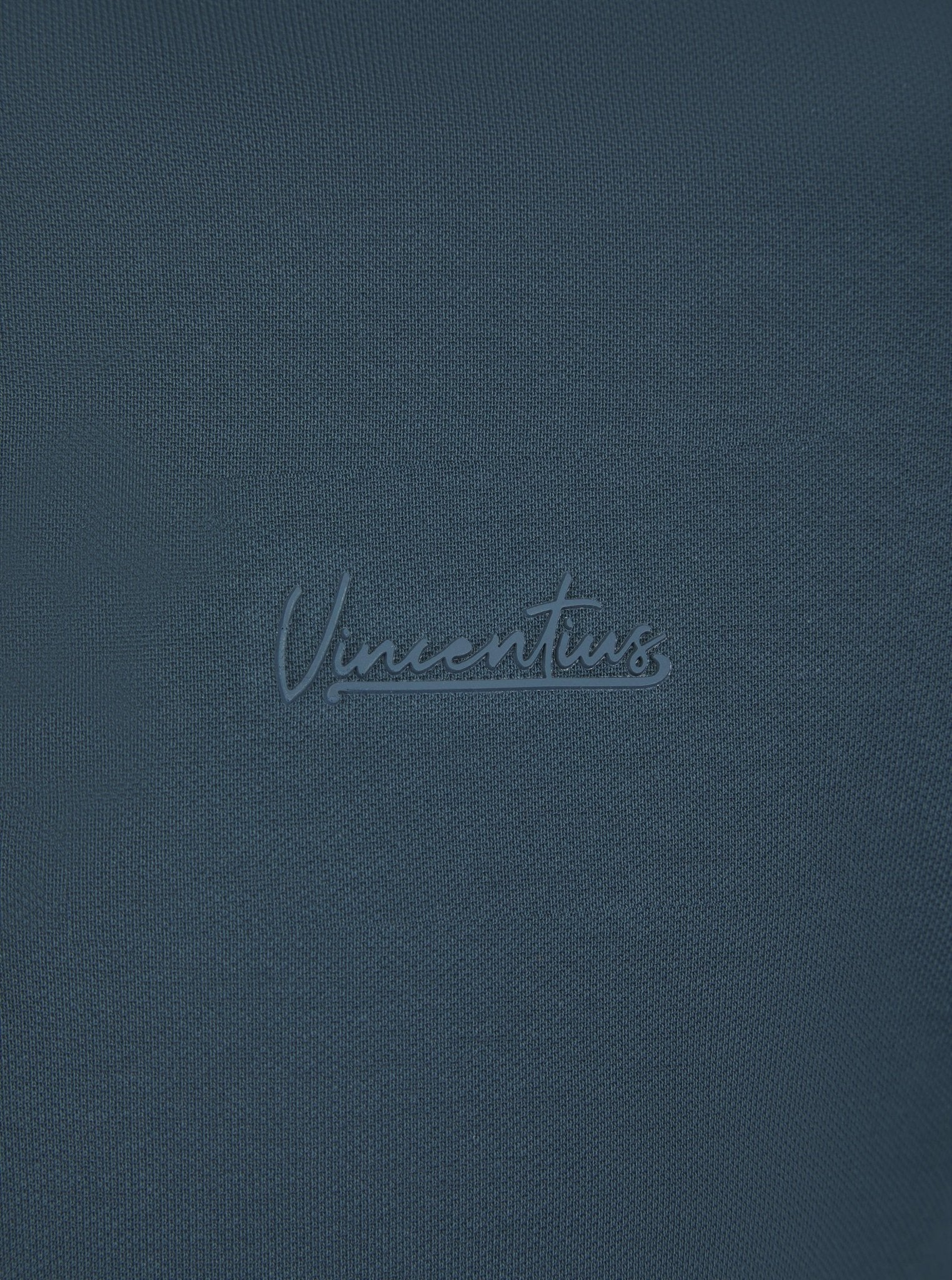 Luxury Long Sleeve Pique Logo Polo - Airforce - Vincentius