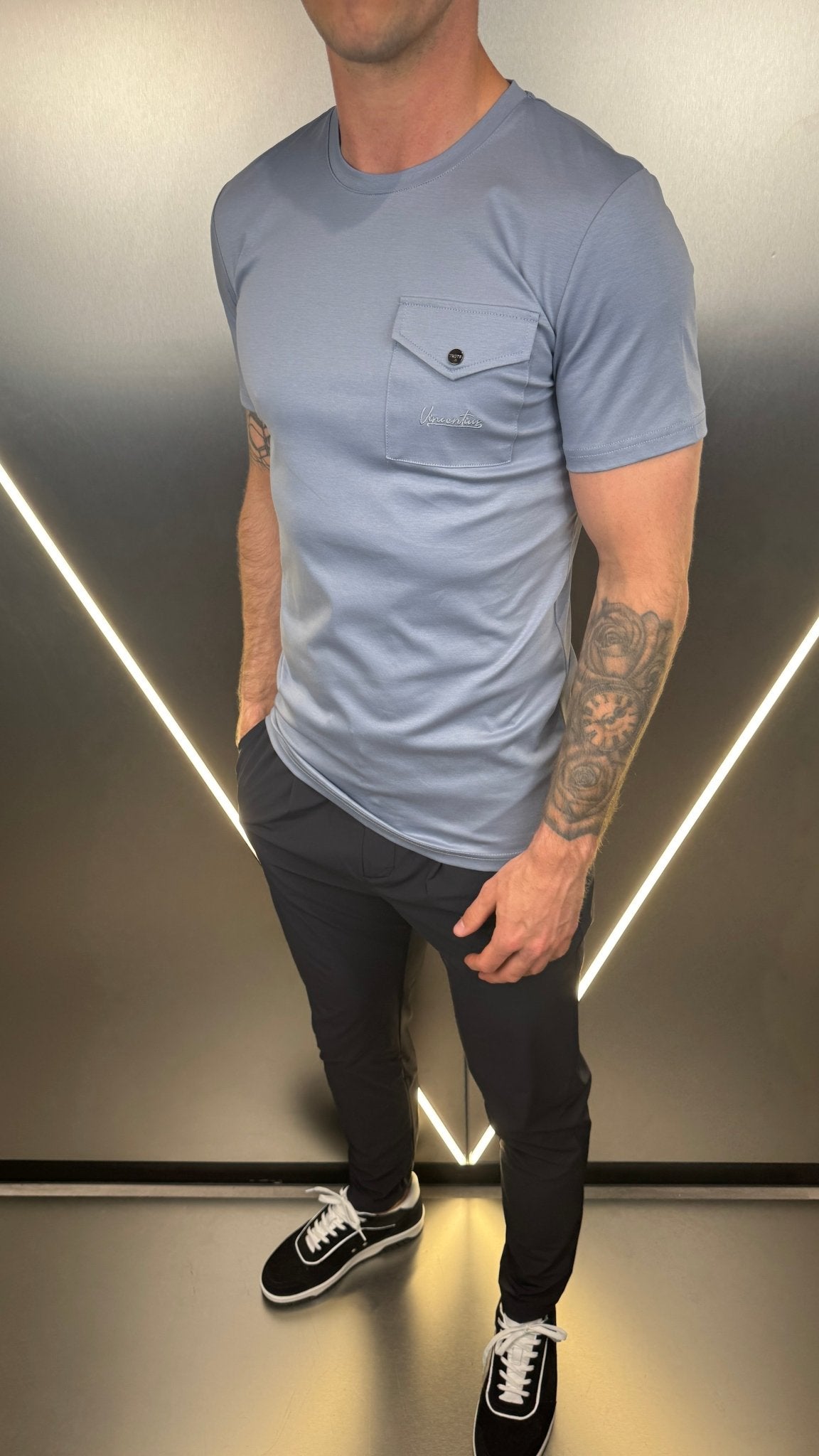 Luxury Mercerised Pocket Logo T-Shirt - Parma - Vincentius