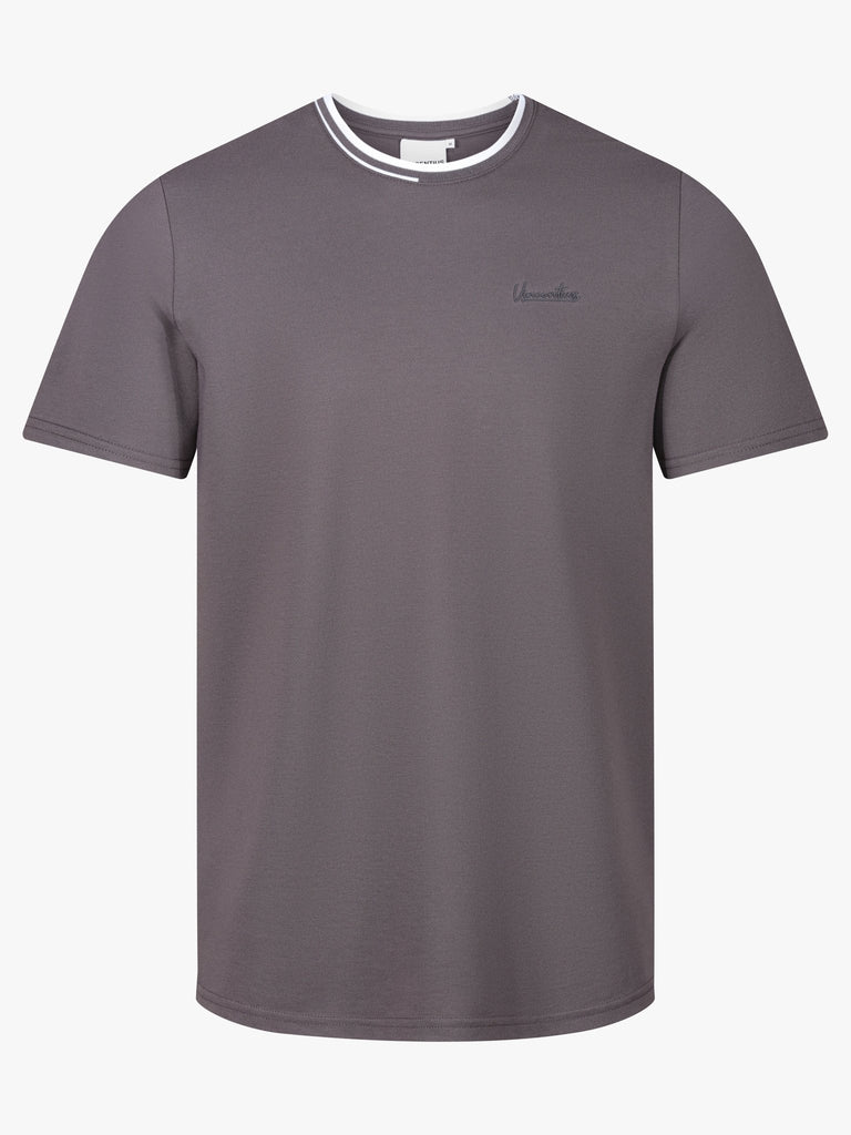 Luxury Pique Logo T-Shirt - Charcoal - Vincentius