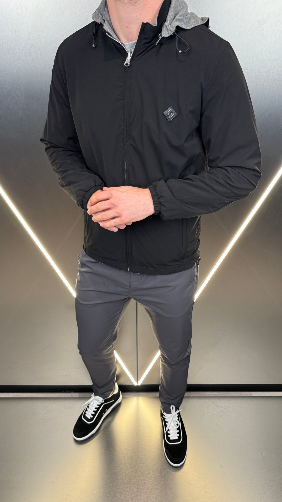 Premium Reverse Jacket - Black/Grey Marl - Vincentius