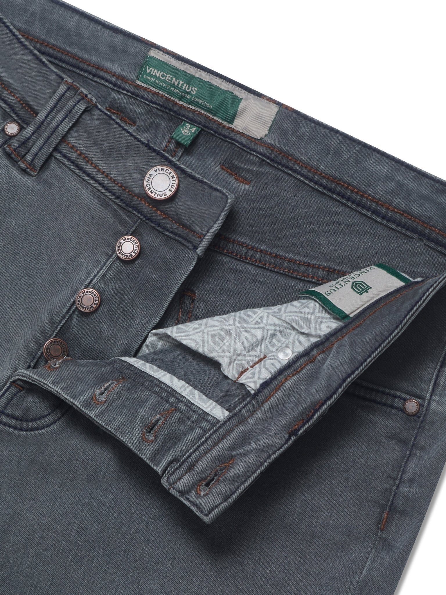 Super Luxury Edition Denim Jeans - Grey - Vincentius