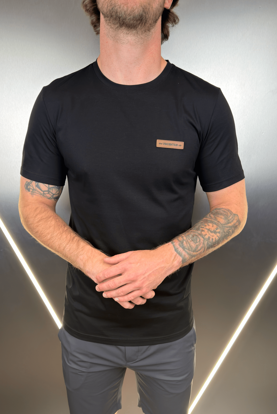 Vincentius Leather logo T-Shirt - Black - Vincentius