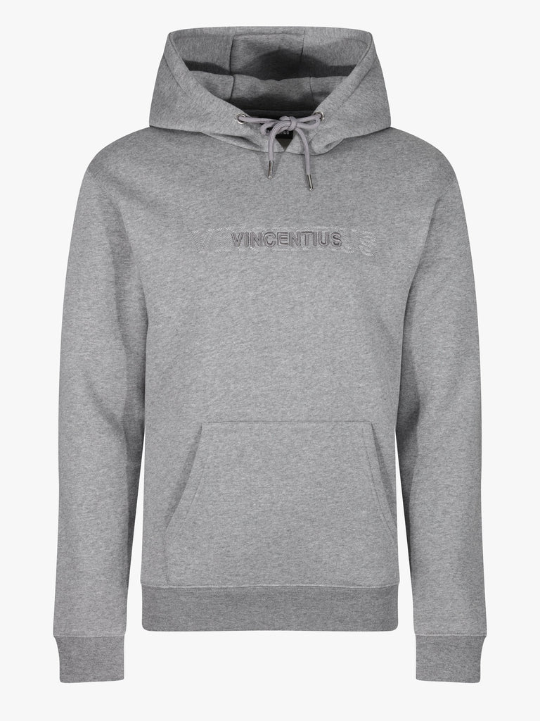 Double Embroidery Luxe Hoodie - Grey - Vincentius