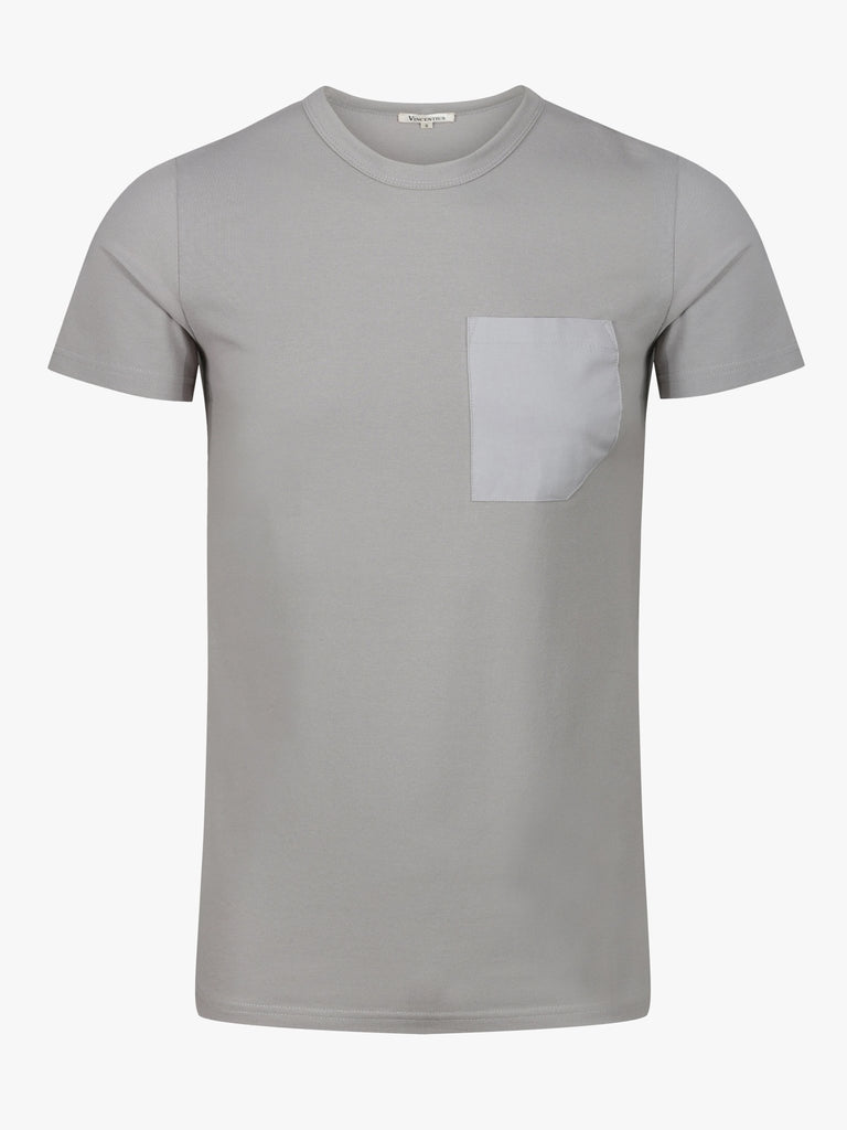 Mercerised Pique Pocket T-Shirt - Ice Grey - Vincentius