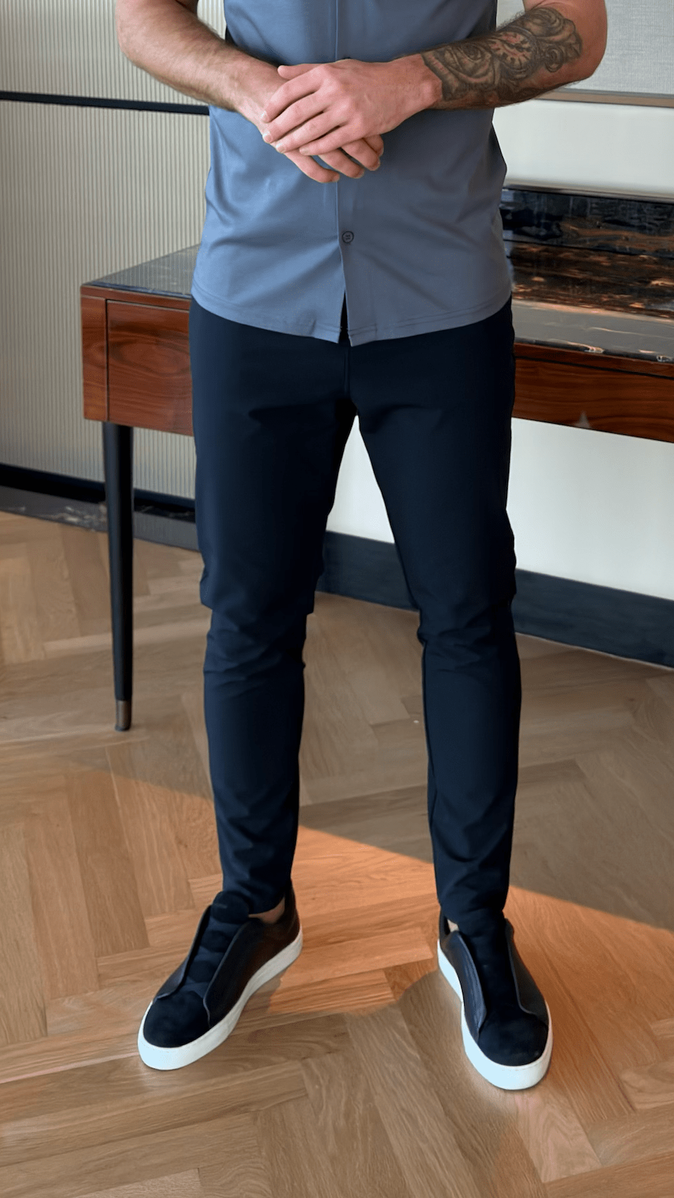 5 Pocket Commuter Trouser - Navy - Vincentius