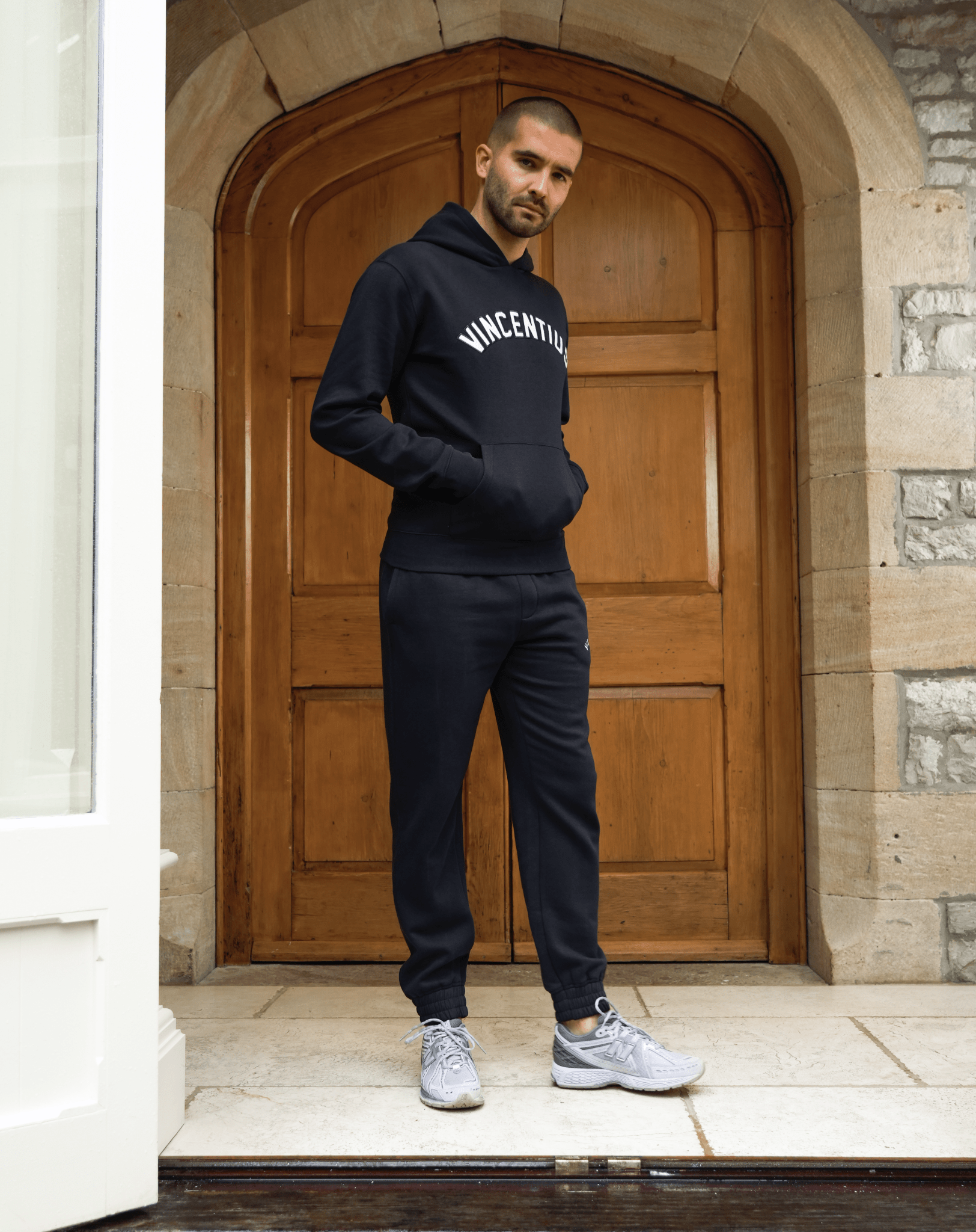 Applique Every Day Tracksuit - Navy/White - Vincentius