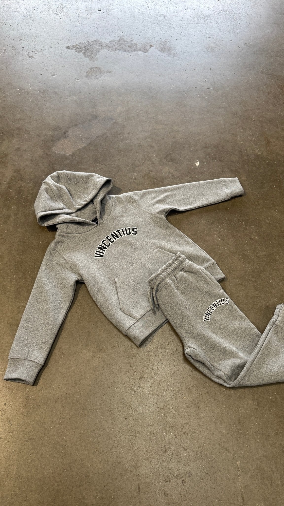 Boys Applique Tracksuit - Grey Marl - Vincentius