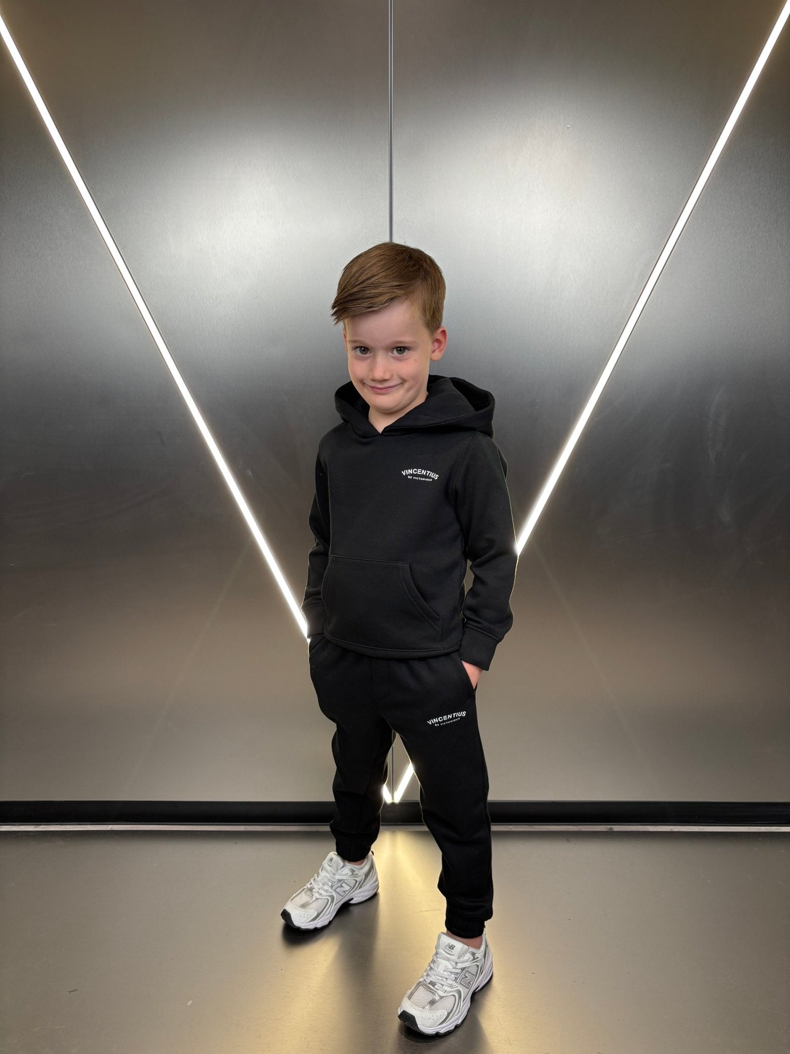 Boy's Be Victorious Tracksuit - Black - Vincentius