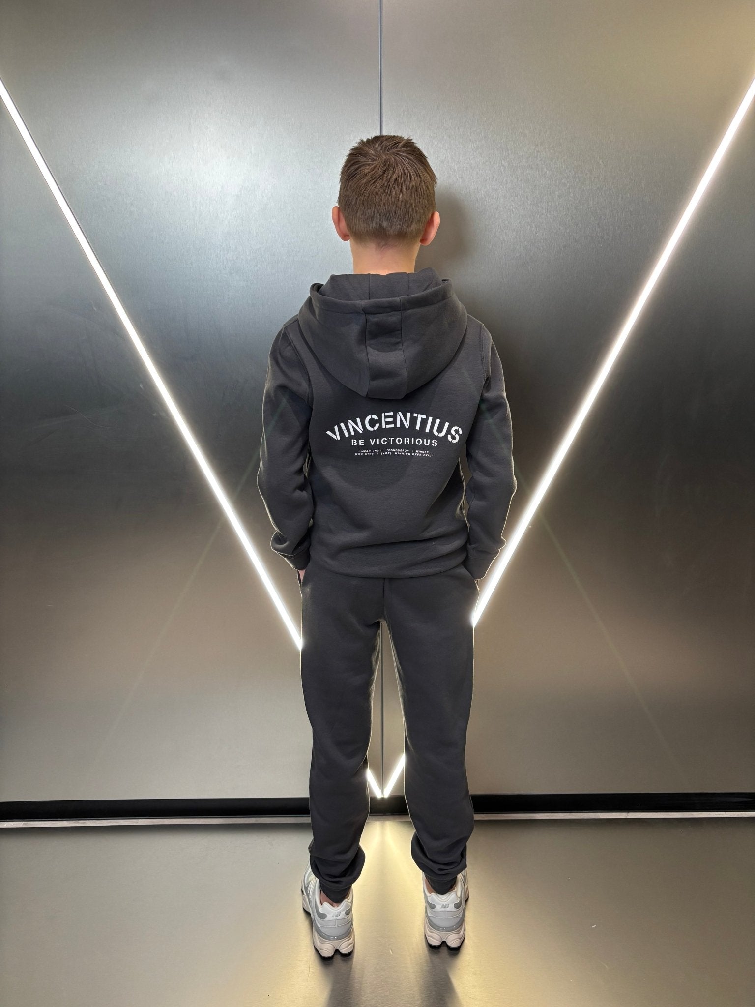 Boy's Be Victorious Tracksuit - Charcoal - Vincentius