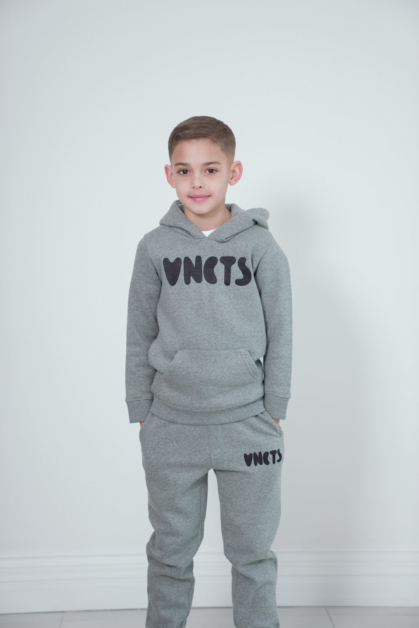 Boy's Bubble Embroidery Tracksuit - Grey Marl - Vincentius