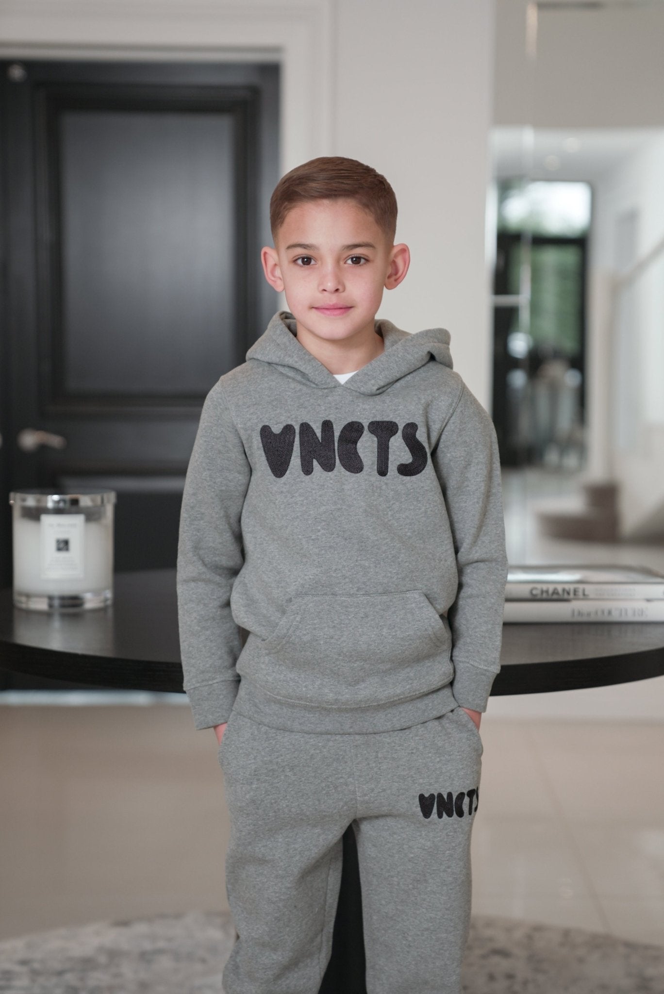 Boy's Bubble Embroidery Tracksuit - Grey Marl - Vincentius