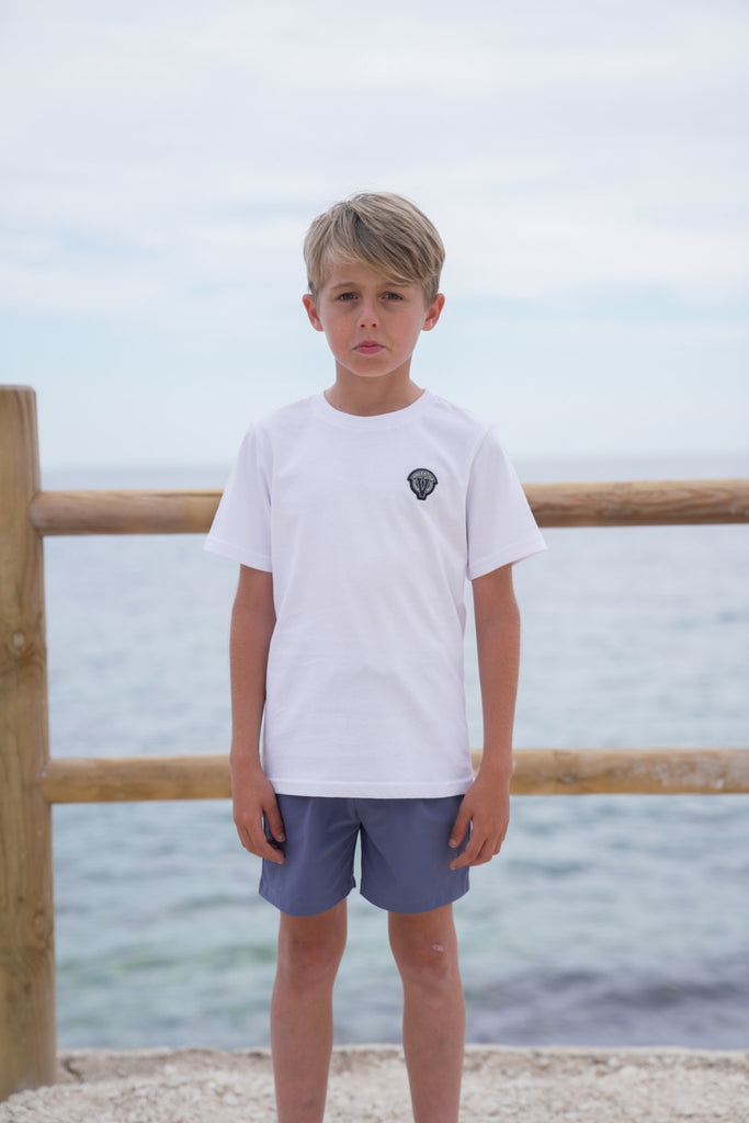 Boy's Luxe Classic Badge T-Shirt - White - Vincentius