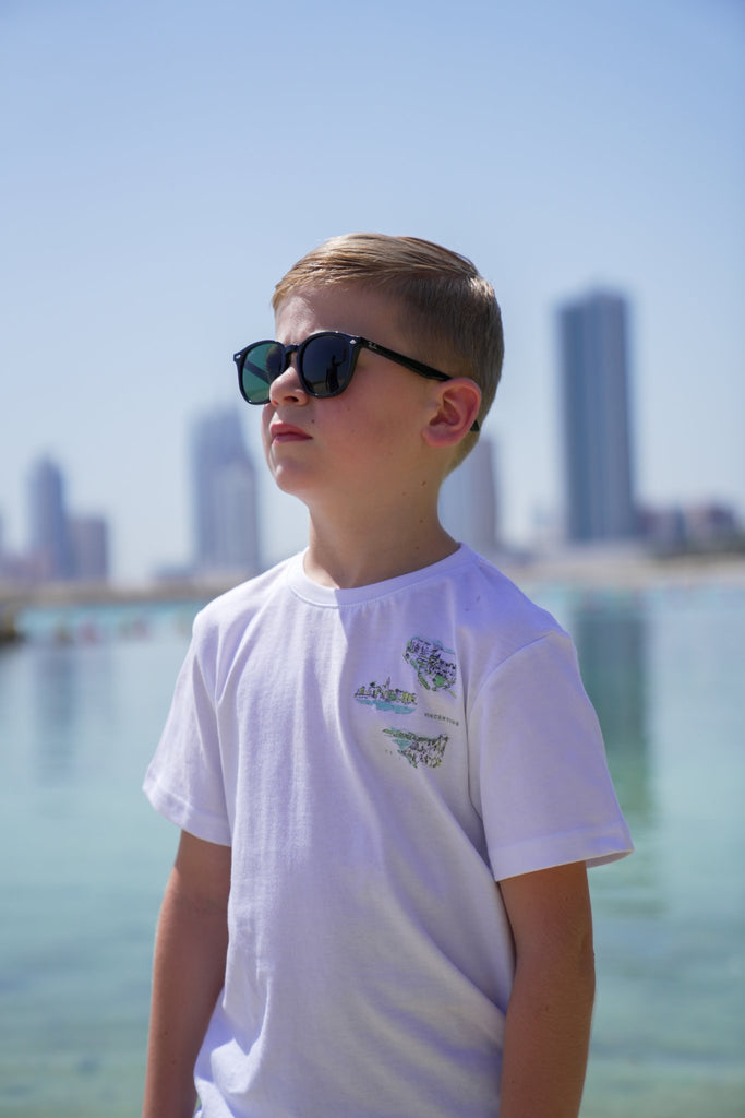 Boy's Luxe Resort Water Colour T-Shirt - White - Vincentius