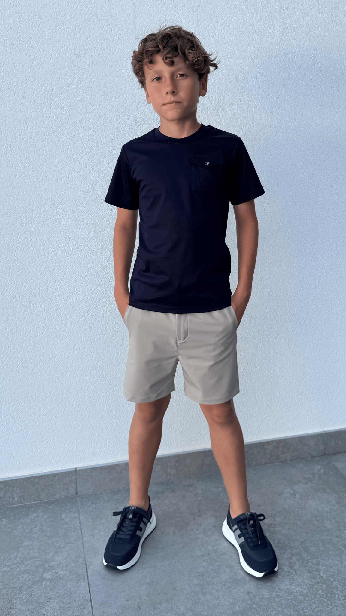 Boy's Luxury Pocket Logo T-Shirt - Navy - Vincentius