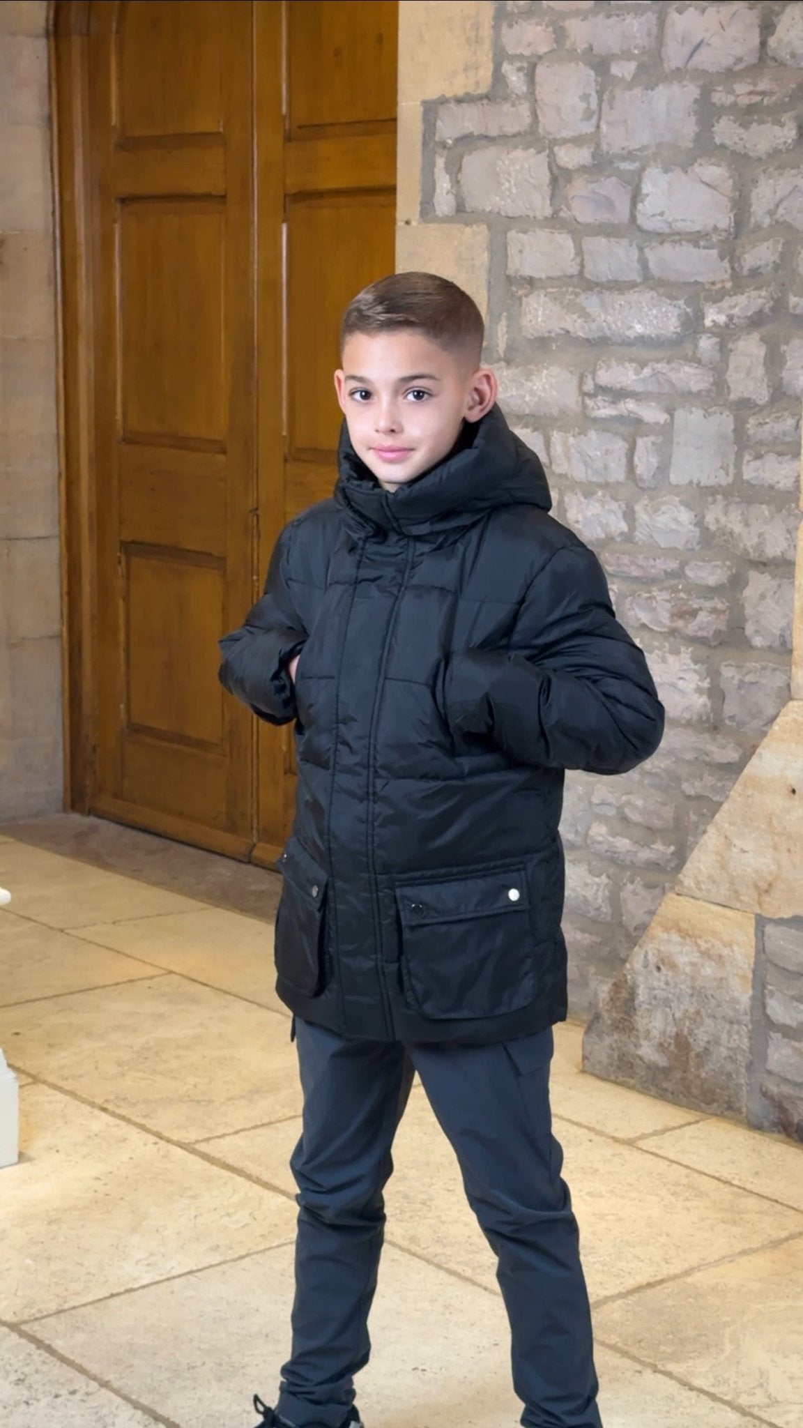 Boy's Premium Short Puffer - Black - Vincentius