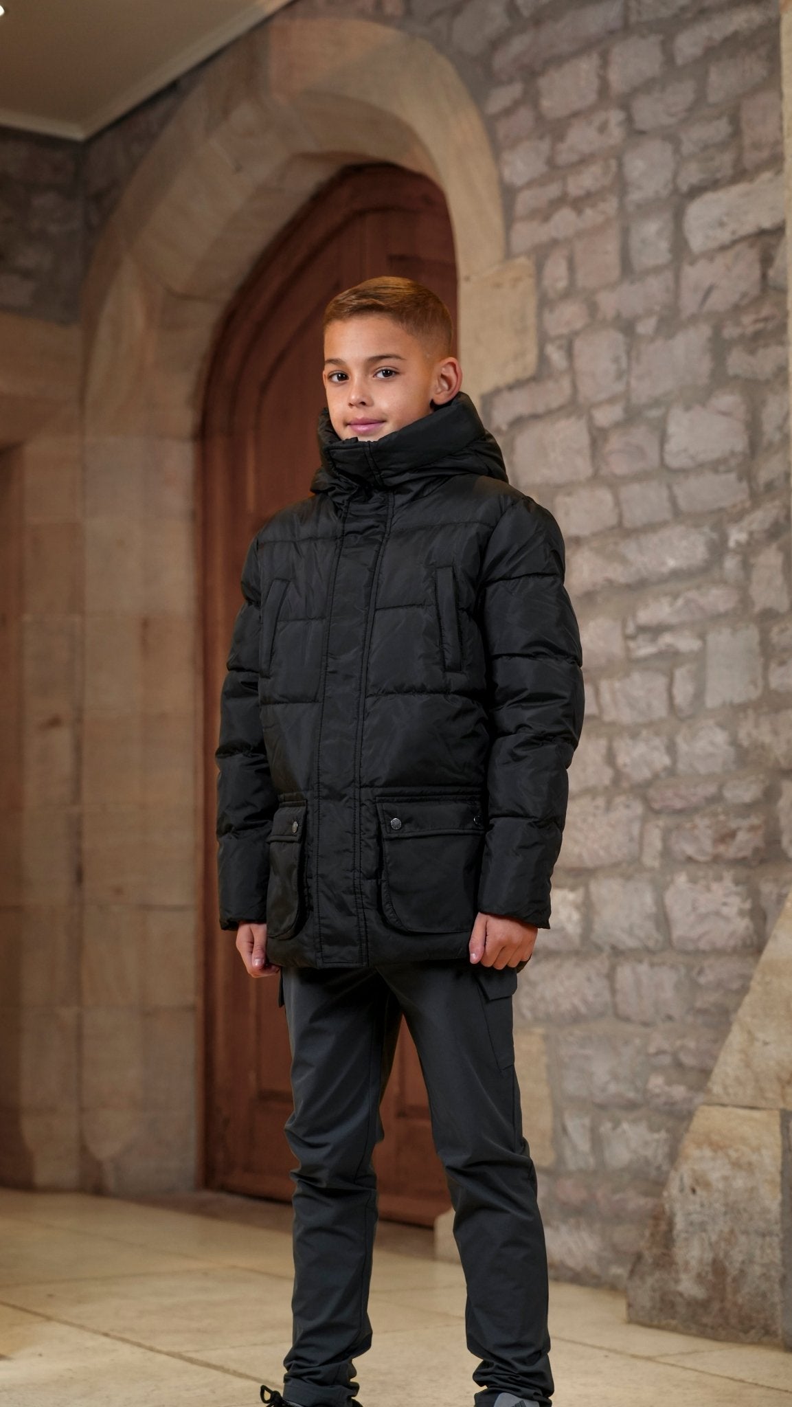 Boy's Premium Short Puffer - Black - Vincentius