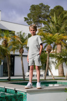 Boy's Relaxed VCNTS Jersey Short - Marl Grey - Vincentius