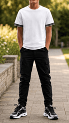 Boys Ribbed Cuff White T Shirt - Vincentius