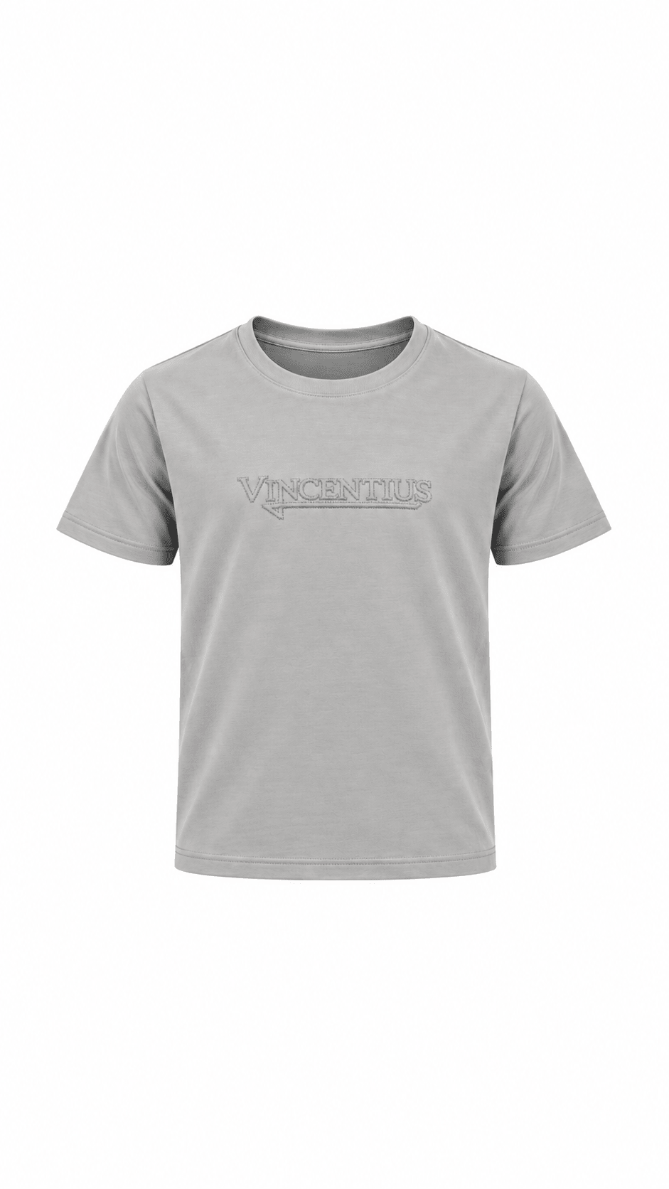 Boy's Serif Embossed T-Shirt - Ice Grey - Vincentius