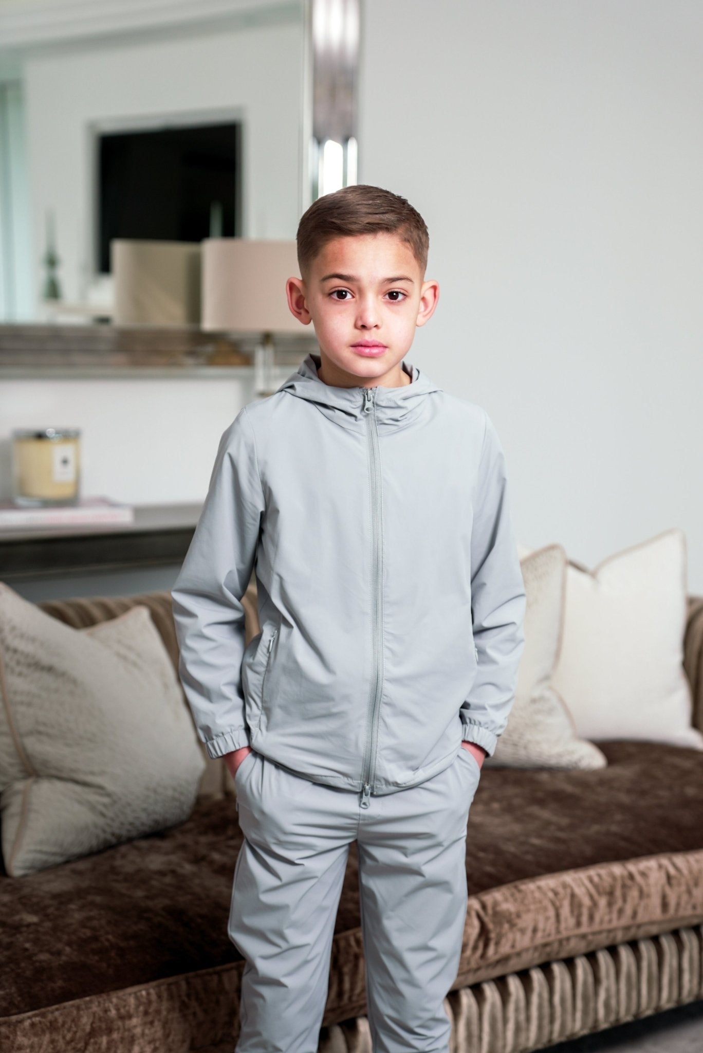 Boy's Transitional Tracksuit - Light Grey - Vincentius