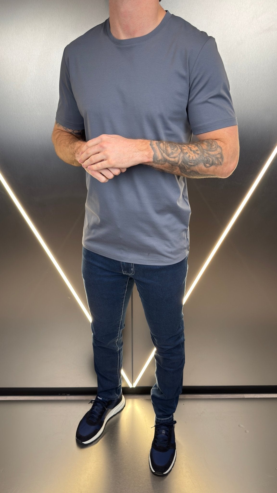 Classic Edition Tailored Fit Jean - Mid Blue/White - Vincentius