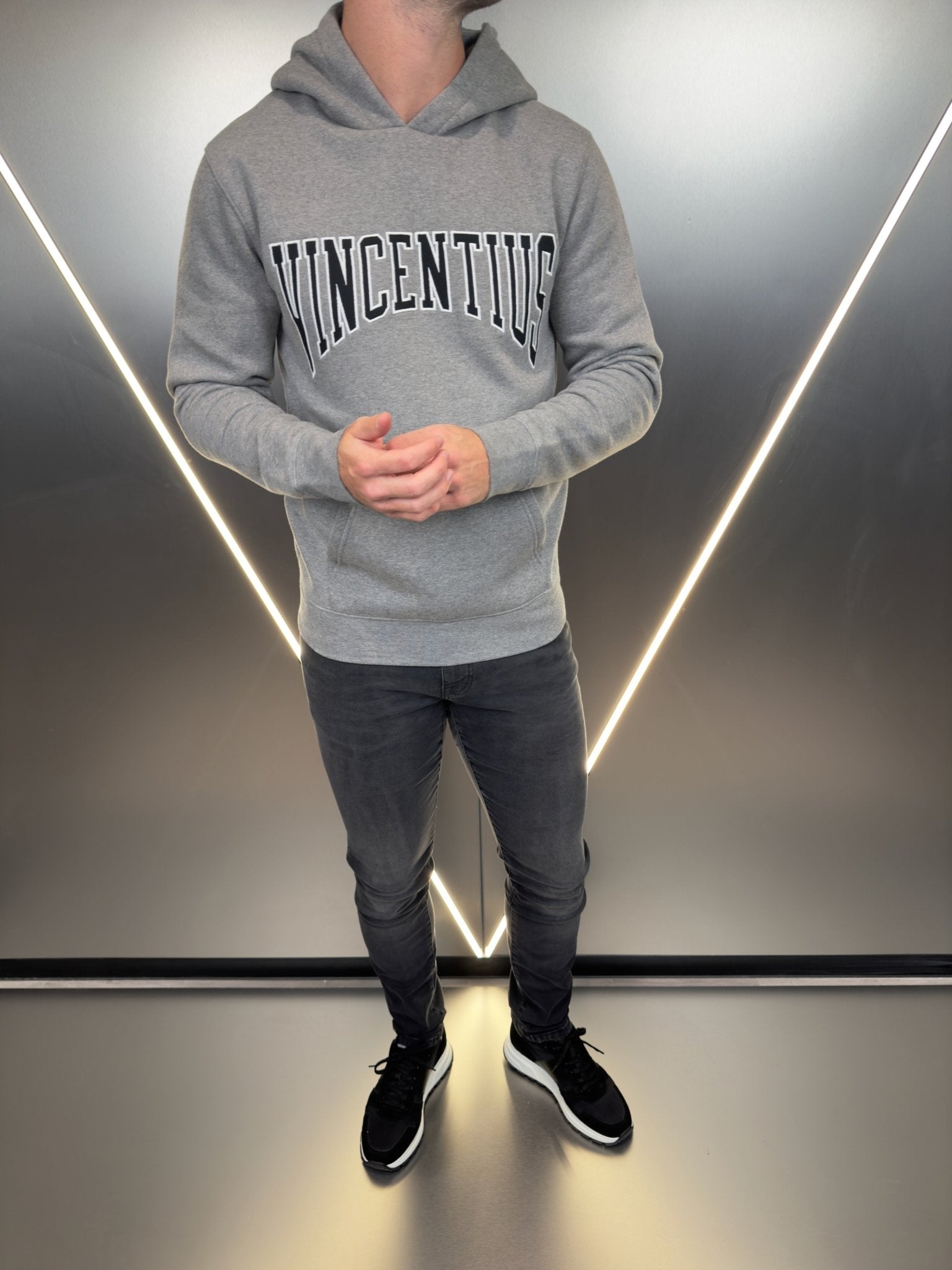 Collegiate Applique Luxe Hoodie - Grey (DISPATCH 18/10/24) - Vincentius