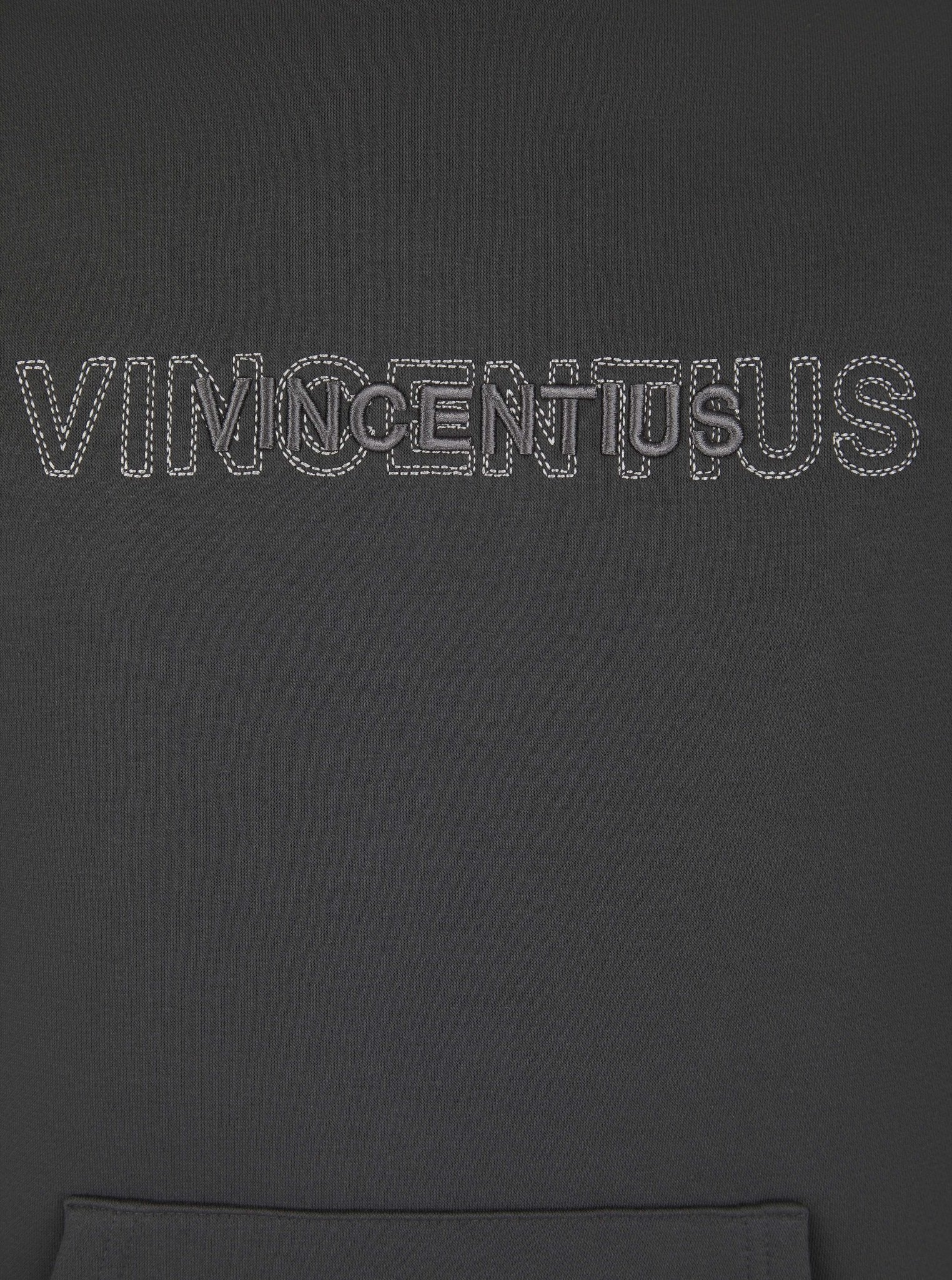 Double Embroidery Luxe Hoodie - Charcoal - Vincentius