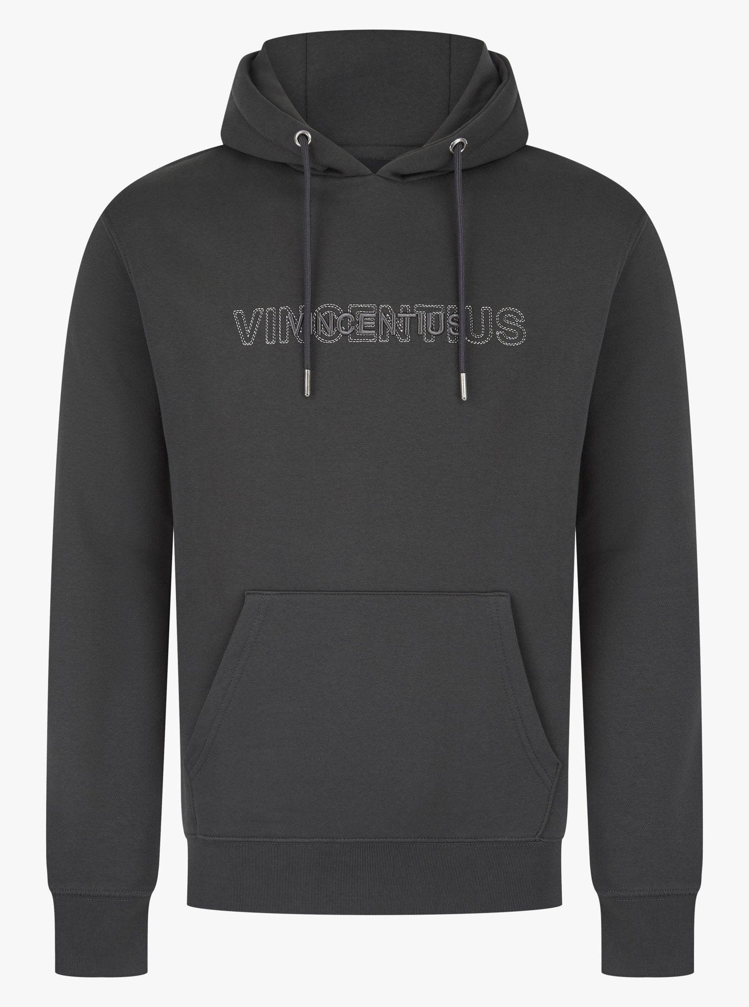 Double Embroidery Luxe Hoodie - Charcoal - Vincentius