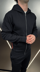 Full Zip Silicone Badge Every Day Tracksuit - Black - Vincentius
