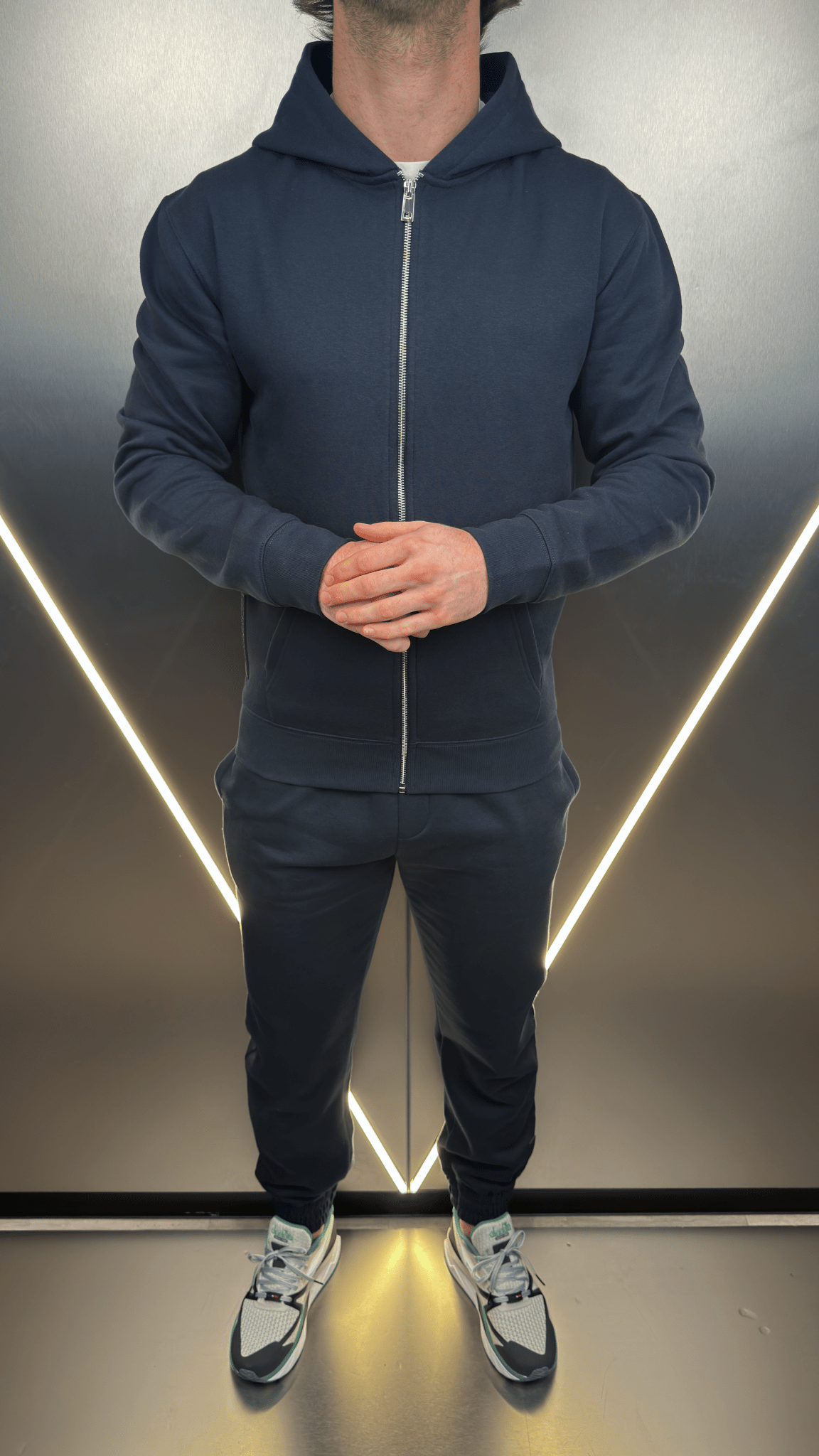 Full Zip Silicone Badge Every Day Tracksuit - Navy - Vincentius