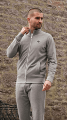 Loopback Zip Through Jacket - Grey Marl - Vincentius